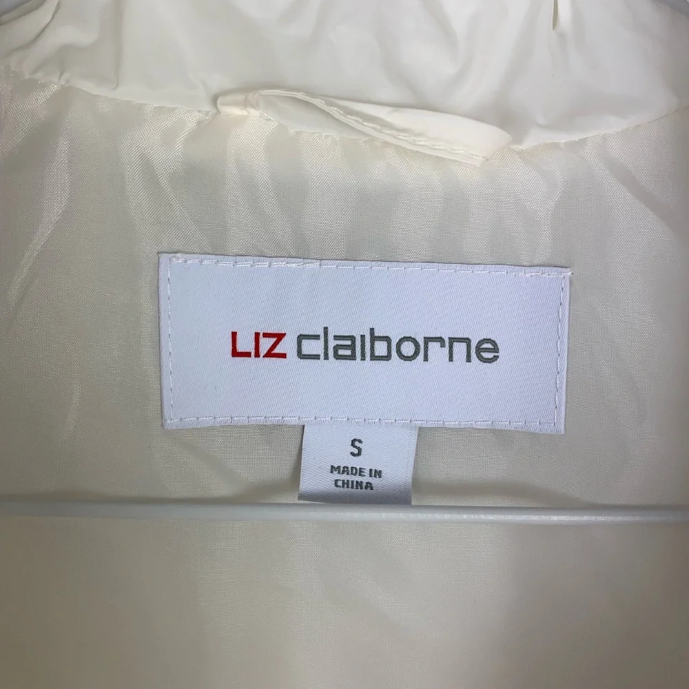 Liz Claiborne Quilted Puffer Vest Jacket Cream Ivory Women’s Sz S NWT - Picture 4 of 8